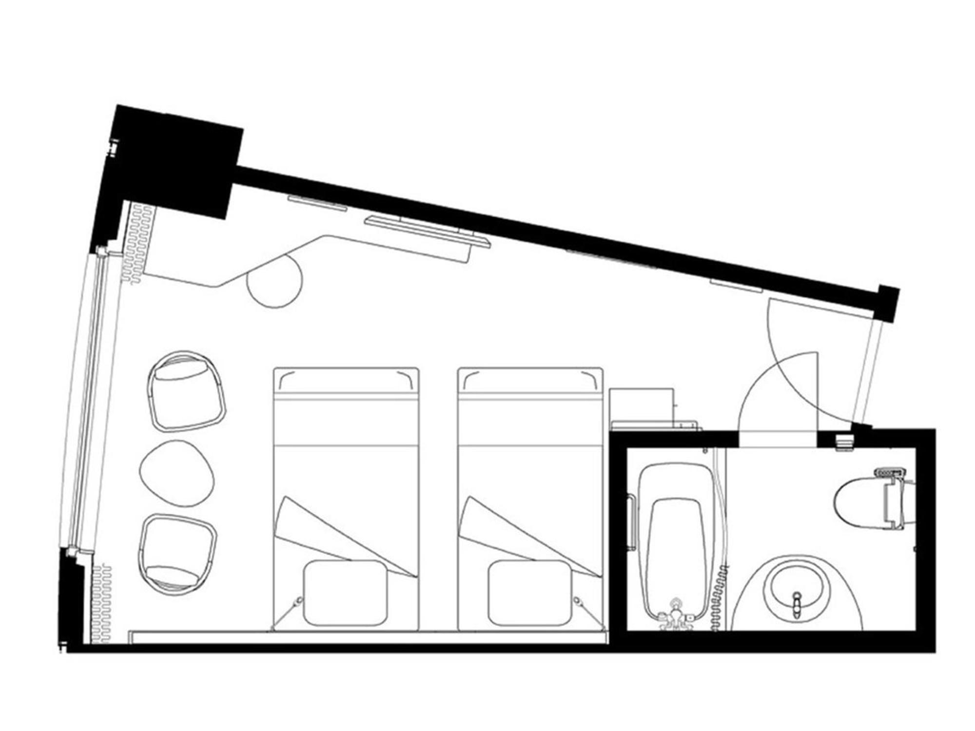 Sapporo Prince Hotel Værelse billede A floorplan of a typical room